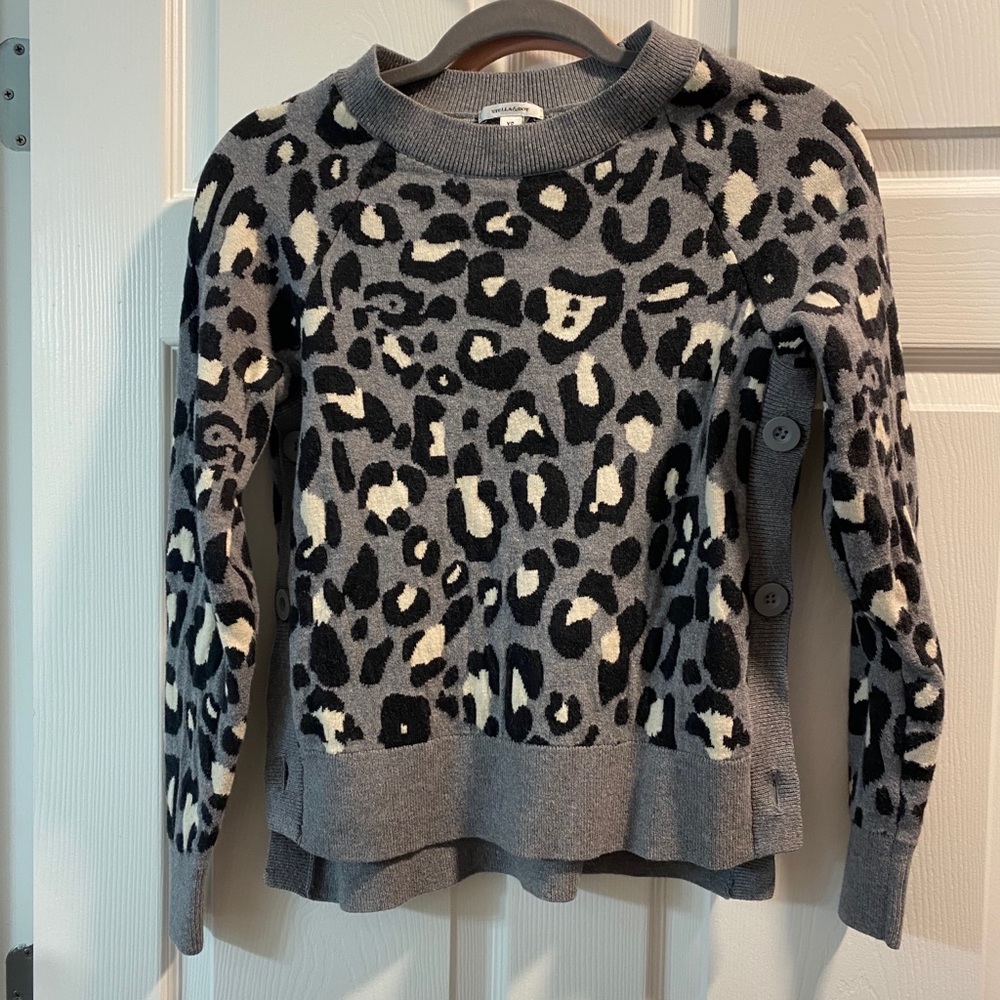 Grey leopard sweater